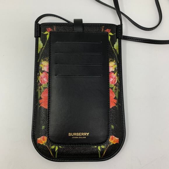 Burberry Rose Print E-Canvas Anne Phone Case Crossbody W/Card Slots 2021 SS - Picture 6 of 10